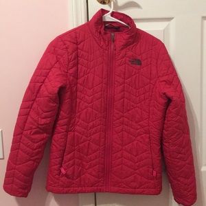 Hot pink north face jacket